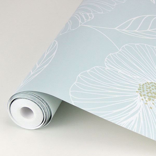 A Street Prints Mythic Seafoam Floral Wallpaper