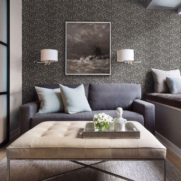 A Street Prints Nambiti Black Geometric Wallpaper