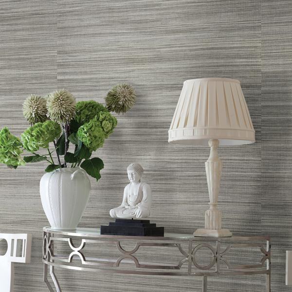 A Street Prints Nathan Silver Grasscloth Wallpaper