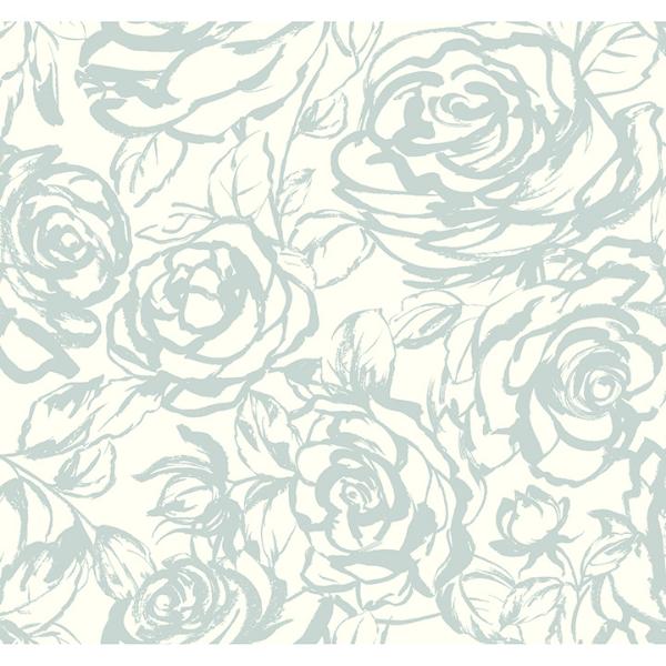 a street prints Nelda Light Blue Rose Wallpaper