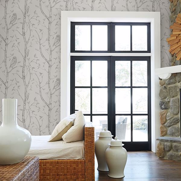 A Street Prints Neptune Grey Forest Wallpaper