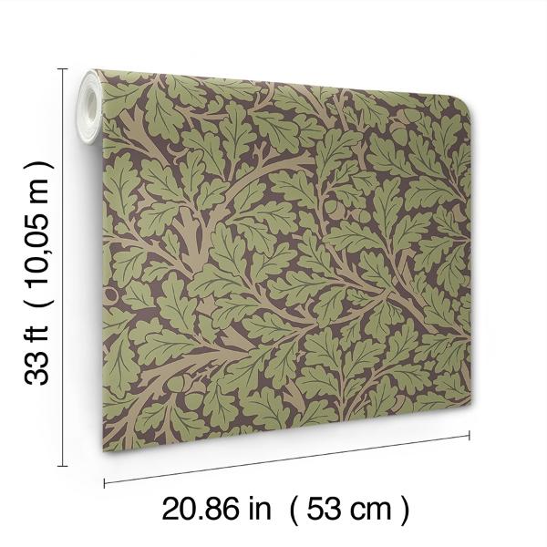 A Street Prints Oak Tree Plum Leaf Wallpaper