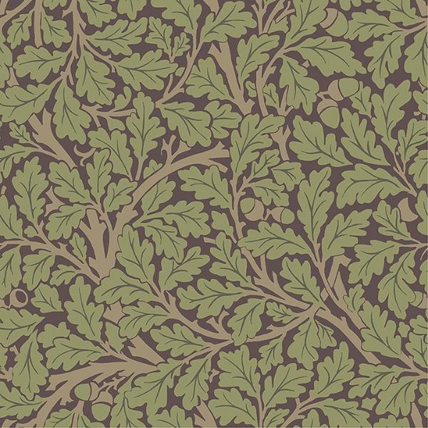 a street prints Oak Tree Plum Leaf Wallpaper