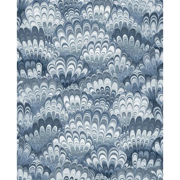 a street prints Octavia Blue Marbled Ink Wallpaper