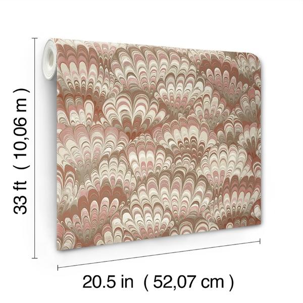 A Street Prints Octavia Ruby Marbled Ink Wallpaper