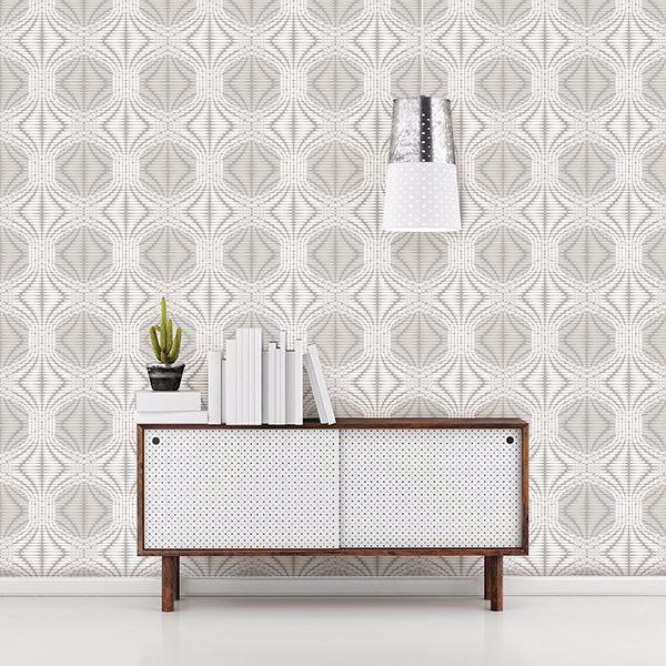 A Street Prints Optic Silver Geometric