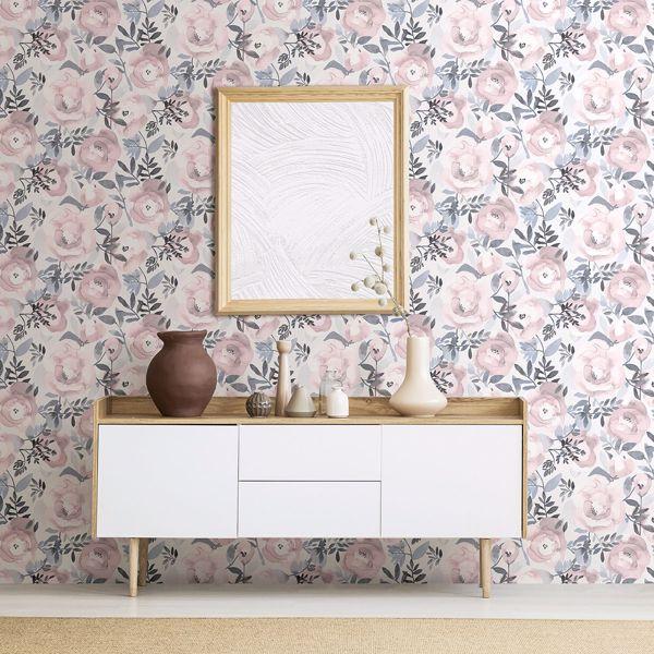 A Street Prints Orla Purple Floral Wallpaper