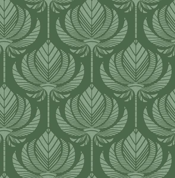 a street prints Palmier Green Lotus Fan Wallpaper