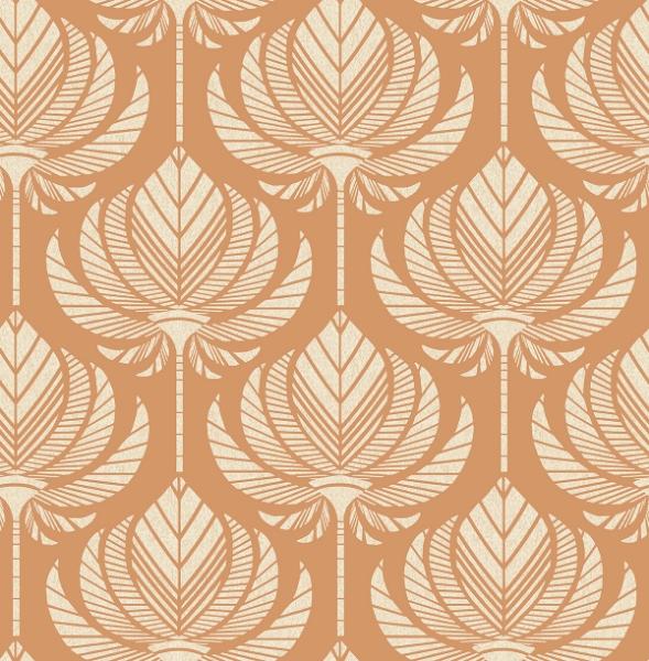 a street prints Palmier Orange Lotus Fan Wallpaper