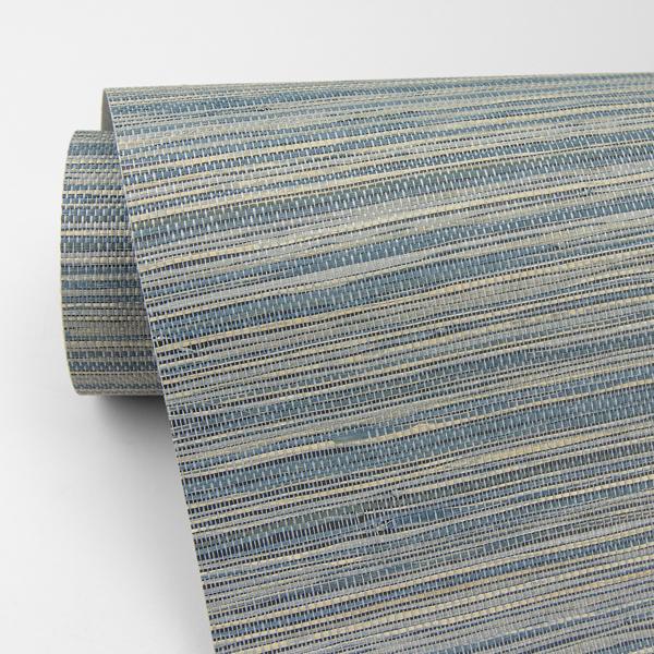 A Street Prints Pattaya Blue Grasscloth Wallpaper