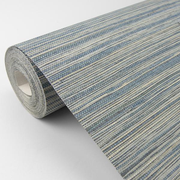 A Street Prints Pattaya Blue Grasscloth Wallpaper