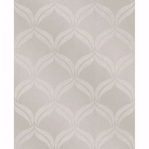 a street prints Petals Taupe Beaded Ogee Wallpaper