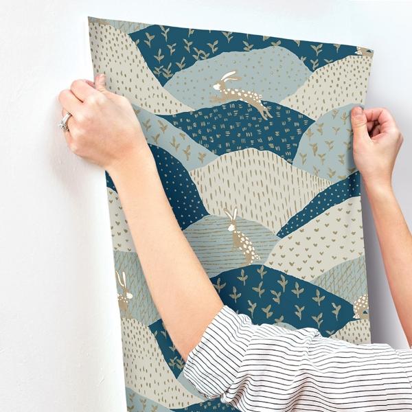 A Street Prints Peter Blue Rabbit Fields Wallpaper