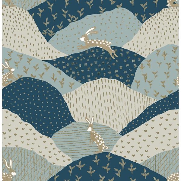 a street prints Peter Blue Rabbit Fields Wallpaper