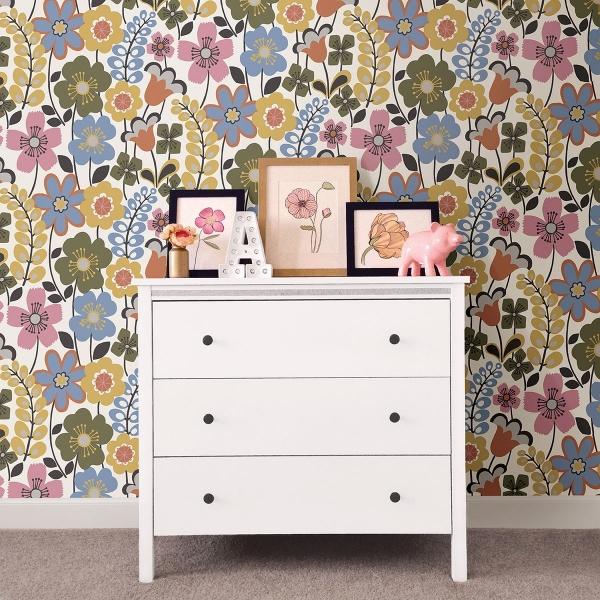 A Street Prints Piper Multicolor Floral Wallpaper