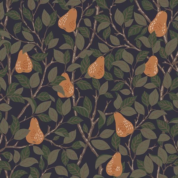a street prints Pirum Navy Pear Wallpaper