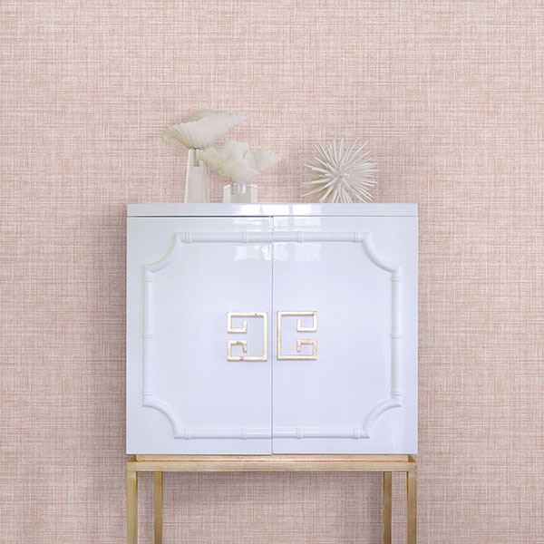 A Street Prints Poise Pink Linen Wallpaper