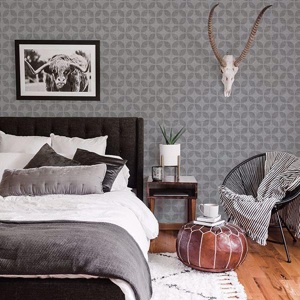 A Street Prints Polaris Blue Geometric Wallpaper