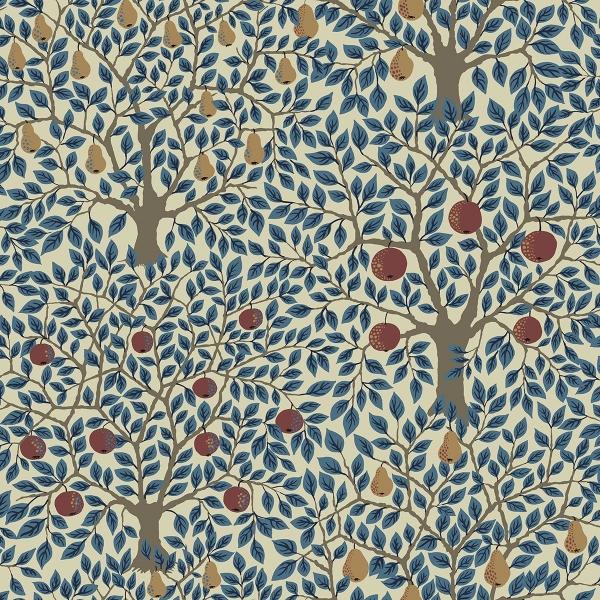 a street prints Pomona Blue Fruit Tree Wallpaper