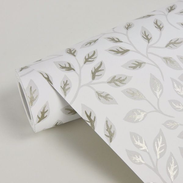 A Street Prints Posey White Vines Wallpaper