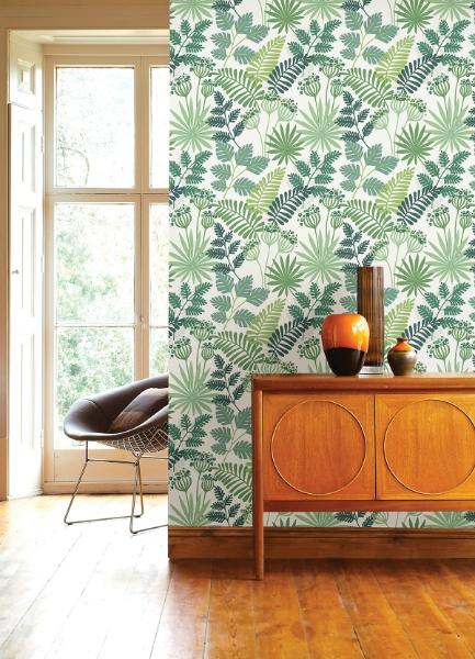 A Street Prints Praslin Green Botanical Wallpaper