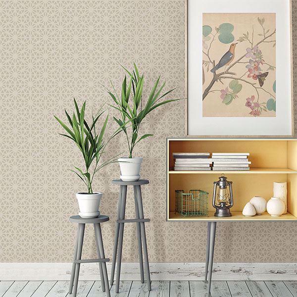 A Street Prints Prism Taupe Geometric Wallpaper