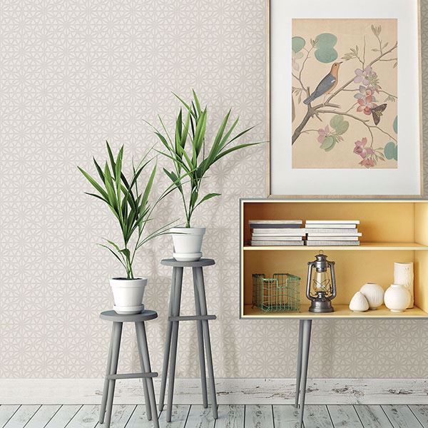 A Street Prints Prism White Geometric Wallpaper