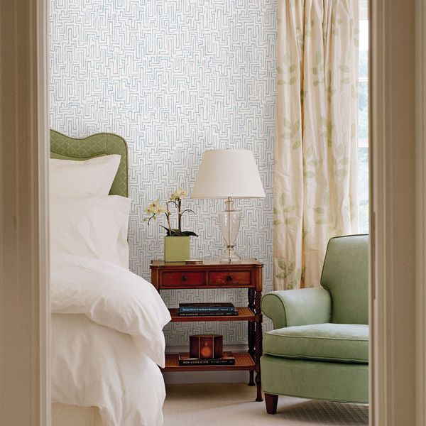 A Street Prints Ramble Blue Geometric Wallpaper