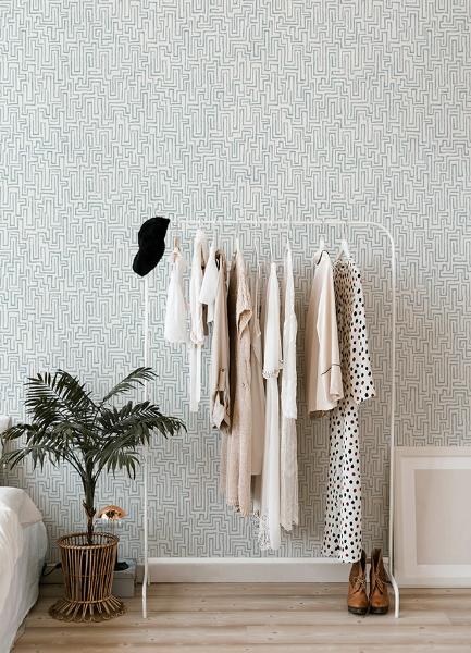 A Street Prints Ramble Blue Geometric Wallpaper