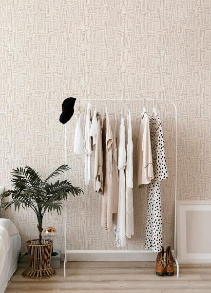 A Street Prints Ramble Blush Geometric Wallpaper