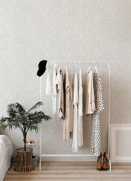 A Street Prints Ramble Grey Geometric Wallpaper