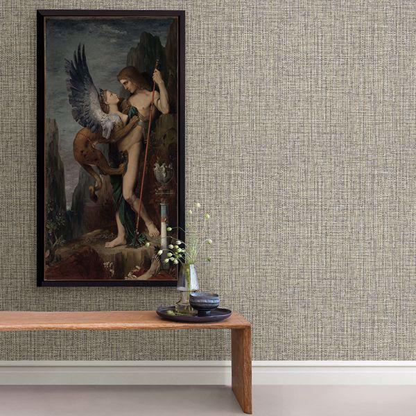 A Street Prints Rattan Coffee Woven Wallpaper