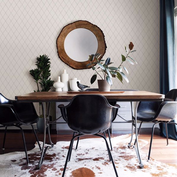A Street Prints Rhombus Grey Geometric Wallpaper