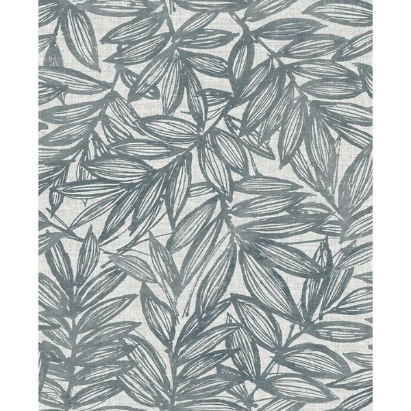 a street prints Rhythmic Denim Leaf Wallpaper