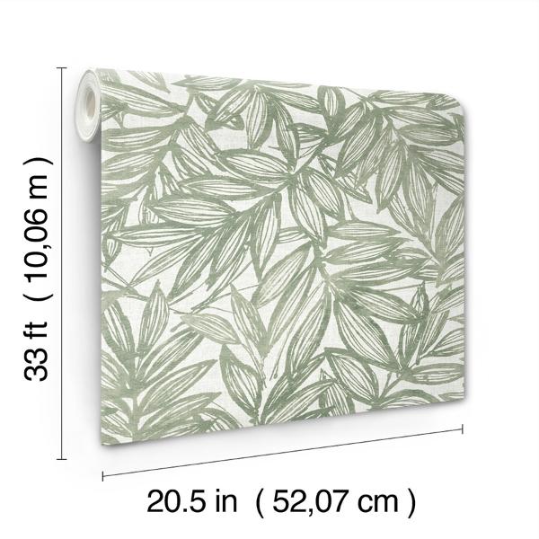 A Street Prints Rhythmic Sage Leaf Wallpaper