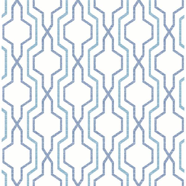 a street prints Rion Blue Trellis Wallpaper
