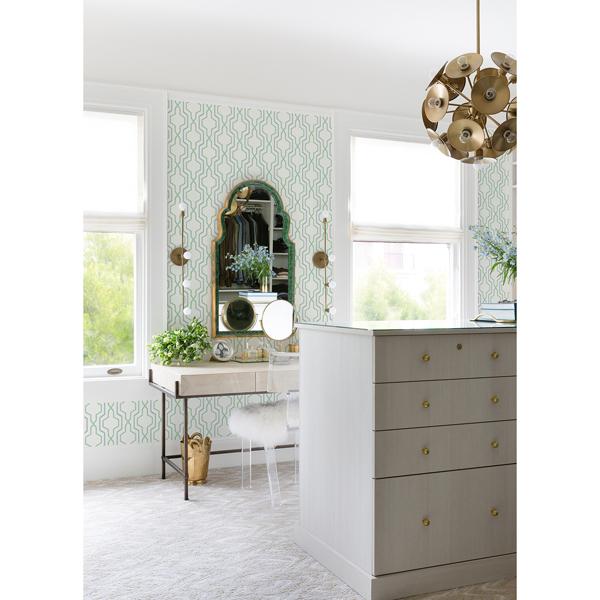 A Street Prints Rion Green Trellis Wallpaper