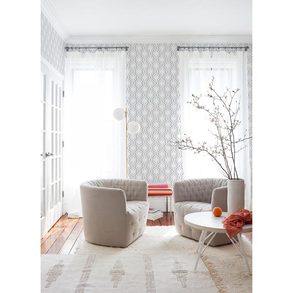 A Street Prints Rion Grey Trellis Wallpaper