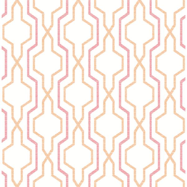 a street prints Rion Orange Trellis Wallpaper