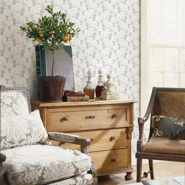 A Street Prints Robert Light Grey Clover Wallpaper