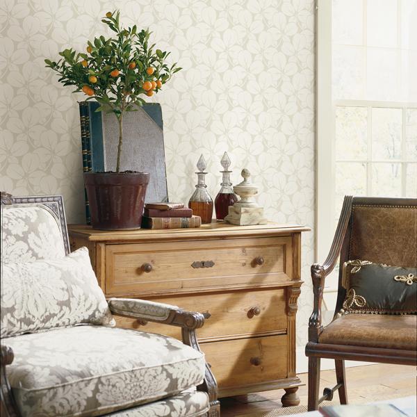 A Street Prints Robert Off-White Clover Wallpaper