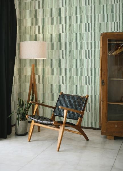 A Street Prints Sabah Green Stripe Wallpaper