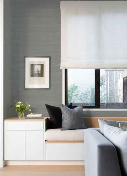 A Street Prints Sakiya Slate Grasscloth Wallpaper