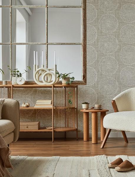 A Street Prints Salma Beige Medallion Wallpaper