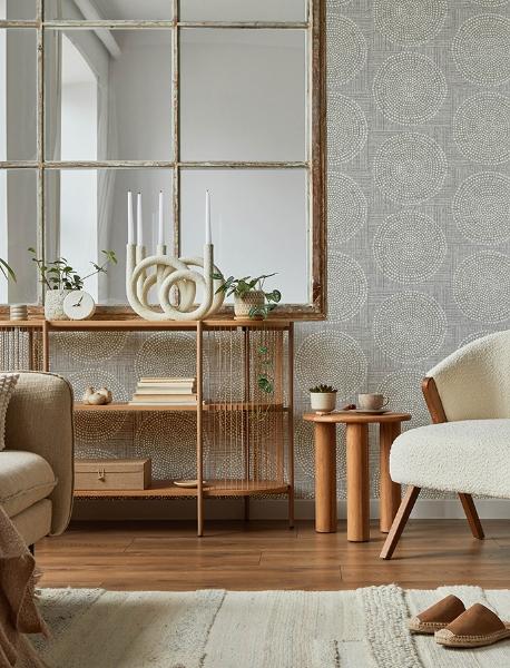 A Street Prints Salma Grey Medallion Wallpaper