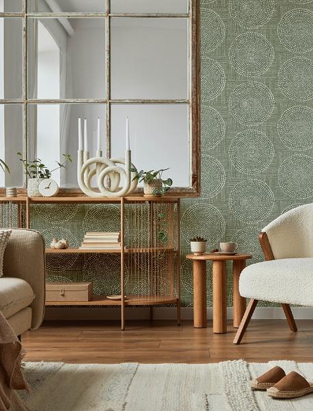 A Street Prints Salma Sage Medallion Wallpaper