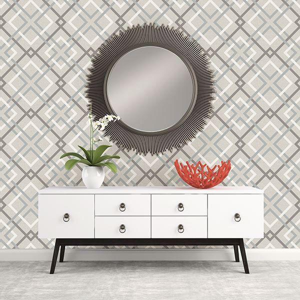A Street Prints Saltire Taupe Plaid
