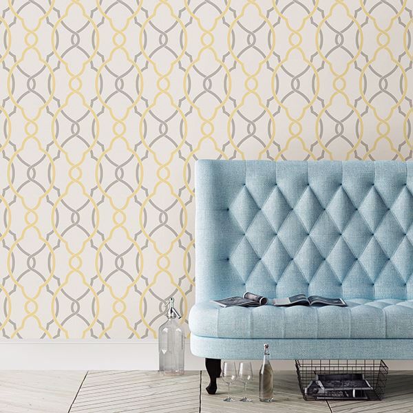 A Street Prints Sausalito Yellow Lattice