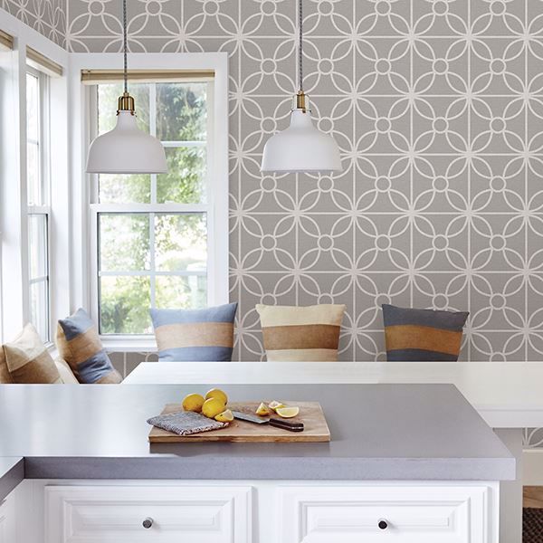 A Street Prints Savvy Grey Geometric Wallpaper