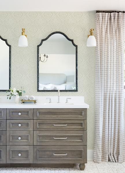 A Street Prints Scout Moss Floral Ogee Wallpaper